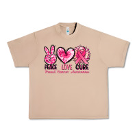 Burro Peace love cure Breast Cancer Awareness Urban Heavy Tee - FaDigitalArtStudio