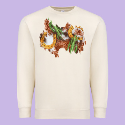 Horseshoe Cowhide Cactus Patch Premium Sweatshirt Designed By Adodesignshop