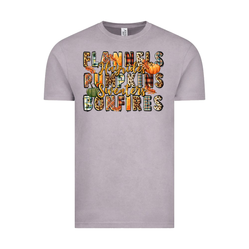 Flannels Hayrides Pumpkins  Bonfires Vintage Tee by FaDigitalArtStudio | Teevron
