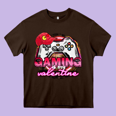 Gaming Is My Valentine Heavy Core Tee Designed By Howdyjamesfarm