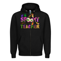 Black spooky teacher Zipper Hoodie - AdoDesignShop