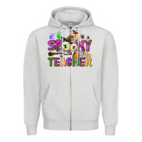Dove Grey spooky teacher Zipper Hoodie - AdoDesignShop
