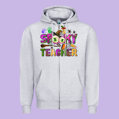 Spooky Teacher Zipper Hoodie Designed By Adodesignshop