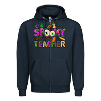 Navy spooky teacher Zipper Hoodie - AdoDesignShop