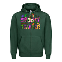 Sports Green spooky teacher Zipper Hoodie - AdoDesignShop