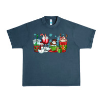 Midnight Navy christmas snowman coffee cups Urban Heavy Tee - OliviaCreatesArt