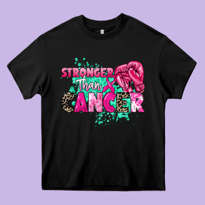 Stronger Than Cancer Heavy Core Tee Designed By Howdyjamesfarm