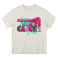 Cream Stronger than Cancer Heavy Core Tee - HowdyJamesFarm