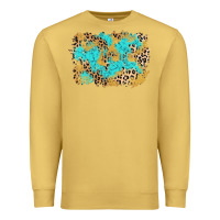 Antique Gold glitter leopard turquoise background Premium Sweatshirt - AdoDesignShop