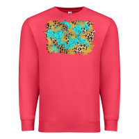 Cardinal glitter leopard turquoise background Premium Sweatshirt - AdoDesignShop