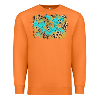Carrot glitter leopard turquoise background Premium Sweatshirt - AdoDesignShop