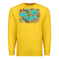 Lemon glitter leopard turquoise background Premium Sweatshirt - AdoDesignShop