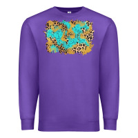 Purple glitter leopard turquoise background Premium Sweatshirt - AdoDesignShop