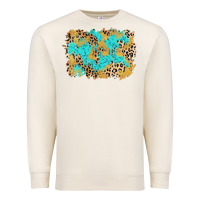 Sandshell glitter leopard turquoise background Premium Sweatshirt - AdoDesignShop
