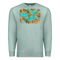 Seafoam glitter leopard turquoise background Premium Sweatshirt - AdoDesignShop