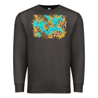 Smoke glitter leopard turquoise background Premium Sweatshirt - AdoDesignShop