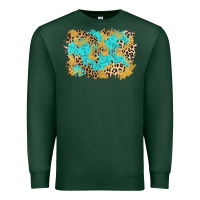Sports Green glitter leopard turquoise background Premium Sweatshirt - AdoDesignShop