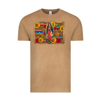 Vintage Camel Our Lady Of Guadalupe Glitter Leopard Flowers Vintage Tee - FaDigitalArtStudio