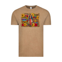 Vintage Coffee Our Lady Of Guadalupe Glitter Leopard Flowers Vintage Tee - FaDigitalArtStudio