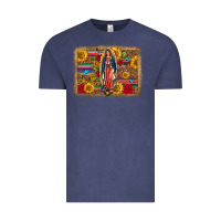 Vintage Denim Our Lady Of Guadalupe Glitter Leopard Flowers Vintage Tee - FaDigitalArtStudio