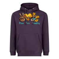 Plum peace love country cowhide cowboy hat Heavyweight Hoodie - AdoDesignShop