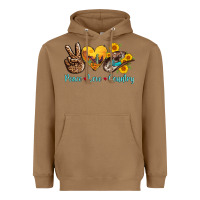 Toasted Coconut peace love country cowhide cowboy hat Heavyweight Hoodie - AdoDesignShop
