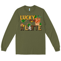 Army Green lucky a latte Long Sleeve Tee - FaDigitalArtStudio