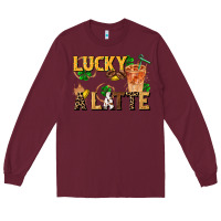 Burgundy lucky a latte Long Sleeve Tee - FaDigitalArtStudio