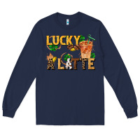 Navy lucky a latte Long Sleeve Tee - FaDigitalArtStudio