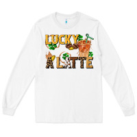 White lucky a latte Long Sleeve Tee - FaDigitalArtStudio