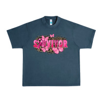 Midnight Navy Survivor Breast Cancer Urban Heavy Tee - FaDigitalArtStudio