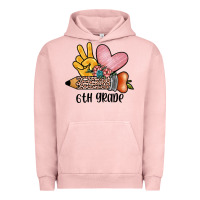 Pigment Salmon peace love 6th grade Urban Hoodie - JahusDesignShop
