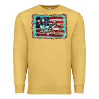 Antique Gold flag cactus horseshoe Premium Sweatshirt - AdoDesignShop
