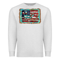 Oatmeal Heather flag cactus horseshoe Premium Sweatshirt - AdoDesignShop