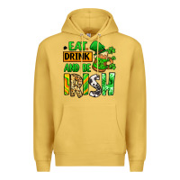 Antique Gold Eat drink and be Irish St. Patrick's Premium Hoodie - LillyAllenDesigns