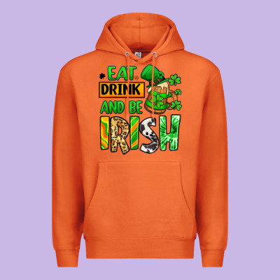 Eat Drink And Be Irish St. Patrick's Premium Hoodie Designed By Lillyallendesigns