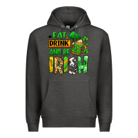 Charcoal Heather Eat drink and be Irish St. Patrick's Premium Hoodie - LillyAllenDesigns