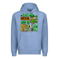 Colony Blue Eat drink and be Irish St. Patrick's Premium Hoodie - LillyAllenDesigns