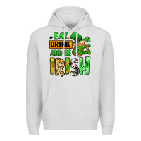 Dove Grey Eat drink and be Irish St. Patrick's Premium Hoodie - LillyAllenDesigns