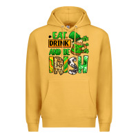Mustard Eat drink and be Irish St. Patrick's Premium Hoodie - LillyAllenDesigns