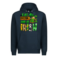 Navy Eat drink and be Irish St. Patrick's Premium Hoodie - LillyAllenDesigns