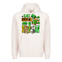 Pale Pink Eat drink and be Irish St. Patrick's Premium Hoodie - LillyAllenDesigns