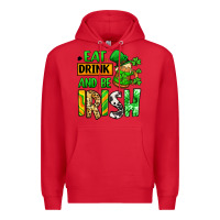Red Eat drink and be Irish St. Patrick's Premium Hoodie - LillyAllenDesigns