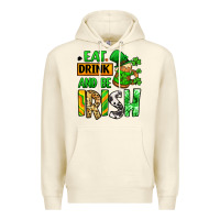 Sandshell Eat drink and be Irish St. Patrick's Premium Hoodie - LillyAllenDesigns