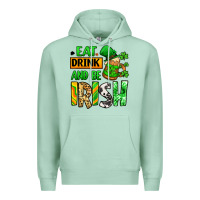 Seafoam Eat drink and be Irish St. Patrick's Premium Hoodie - LillyAllenDesigns