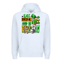 White Eat drink and be Irish St. Patrick's Premium Hoodie - LillyAllenDesigns