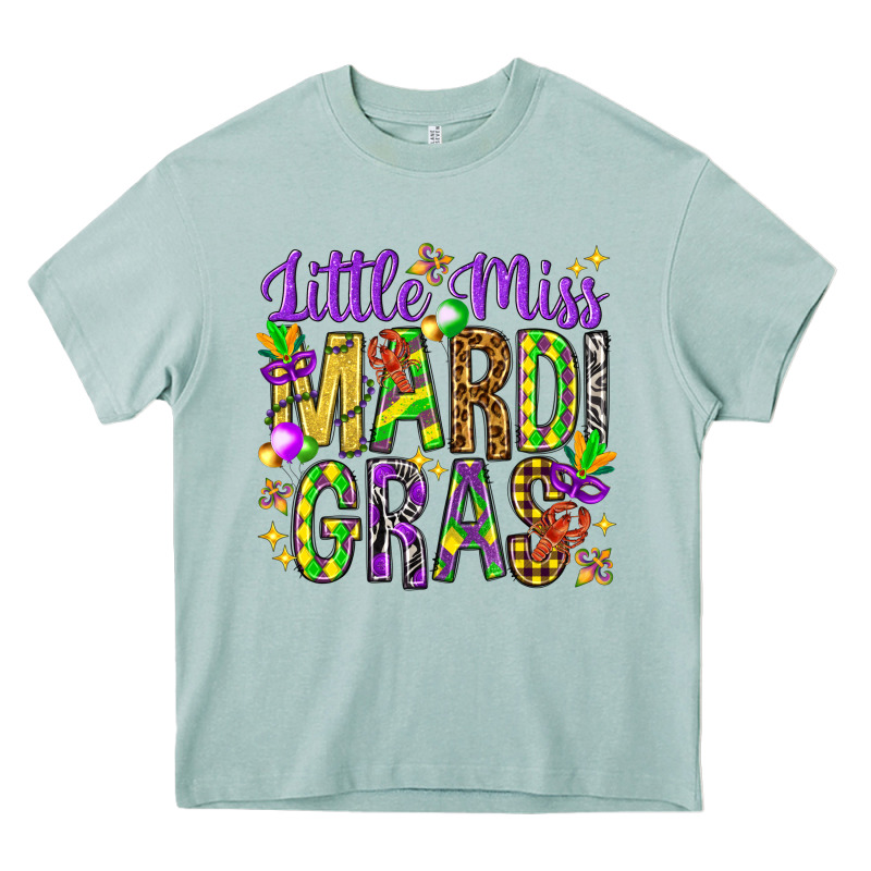 Little Miss Mardi Gras Hjf Heavy Core Tee by HowdyJamesFarm | Teevron