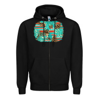 Black leopard turquoise glitter background Zipper Hoodie - AdoDesignShop