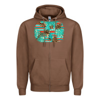 Chestnut leopard turquoise glitter background Zipper Hoodie - AdoDesignShop