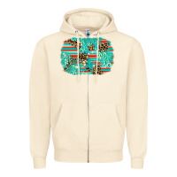 Sandshell leopard turquoise glitter background Zipper Hoodie - AdoDesignShop